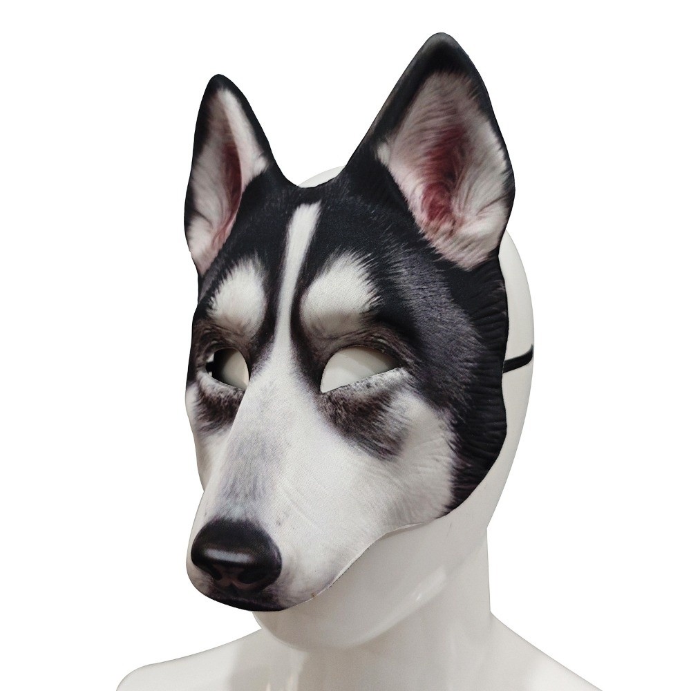 Respirator Half Face - 面白いオオカミハロウィン狼男マスクハスキーコスプレタイガーEVAマスクパーティー小道具弾性ストラップ付きアニマルハーフフェイスマスク仮面舞踏会用