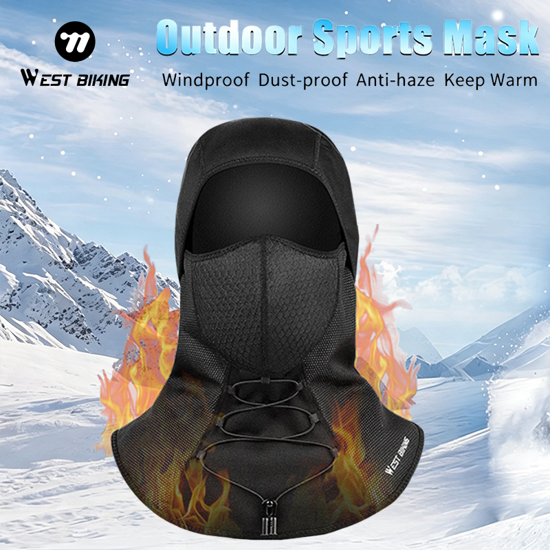 Anti Pollution Mask - WEST BIKING 冬用バラクラバ サイクリングマスク フリース製 暖かいサーマルフード