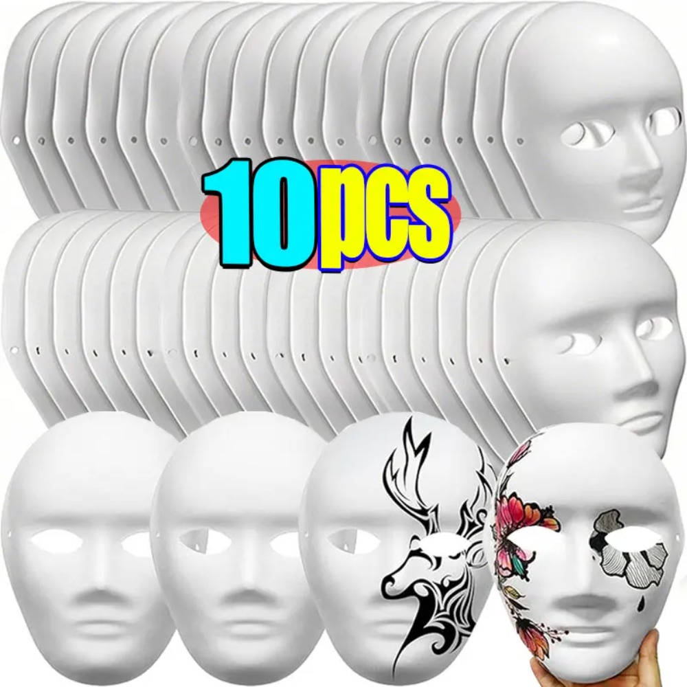 1/10個 DIY フルフェイスマスク 紙製 無地 白 ハロ - Respirator Half Face のレビューと価格