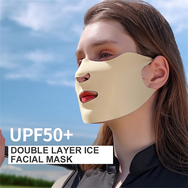 アイスシルク日焼け止めマスク女性通気性薄部吊り耳タイプスポー - Sports Mask Breathable のレビューと価格