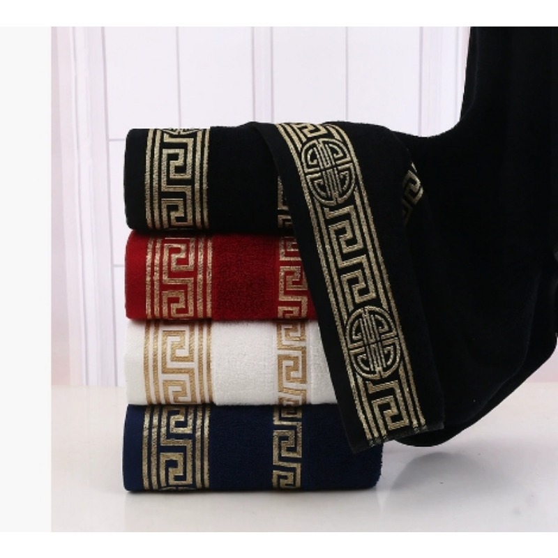 綿100% 高級ソフト刺繍ビーチタオル 超吸水性大人用バスタ - Cloth Face Mask Washable のレビューと価格