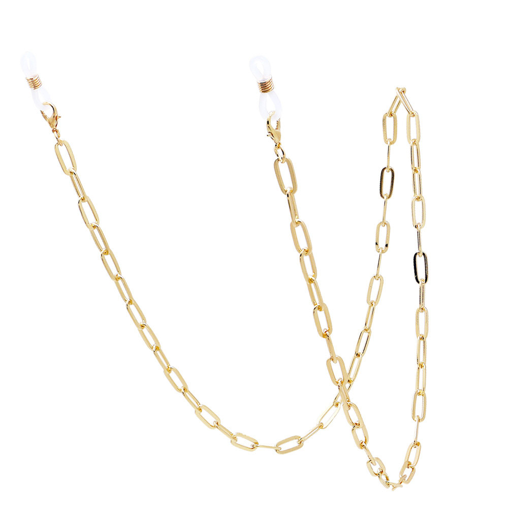 ゴールドのクリップ型マスクストラップ、メタル製のメガネチェー - Mask Chain Holder のレビューと価格